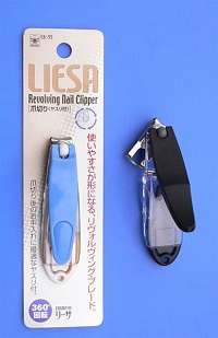 LS55 revolving nail clipper,diamond nail file inserted in body